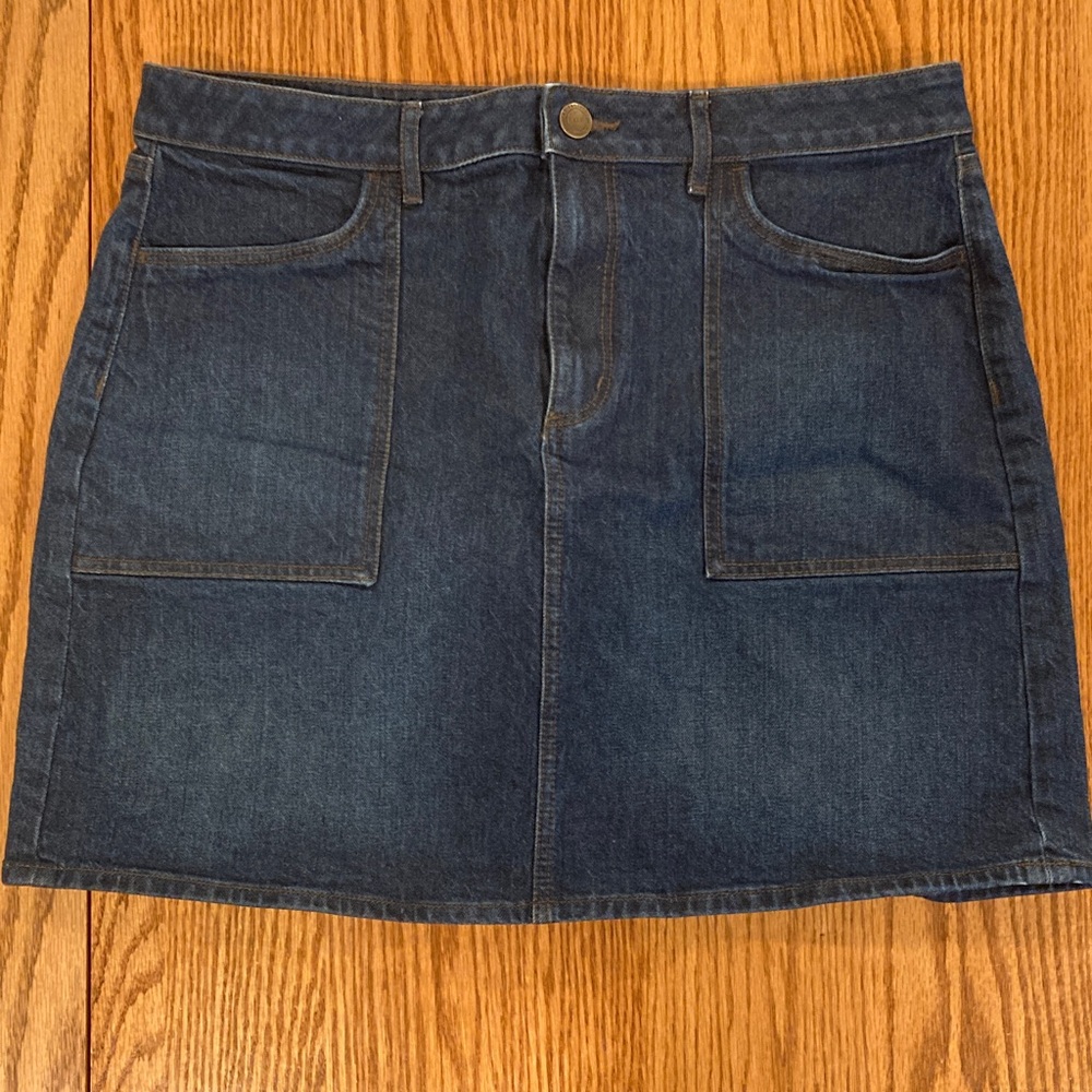 LOFT Dark Blue Denim Mini Skirt